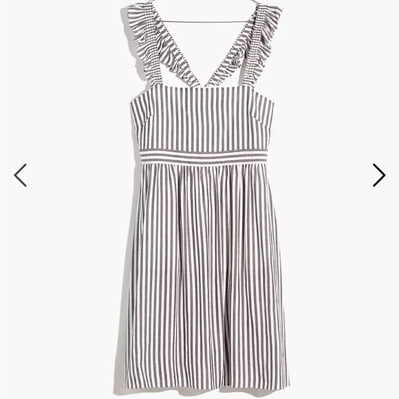 Madewell Striped Empire Ruffle Strap Dress Sundress - Picture 5 of 11
